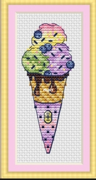 Blackcurrent and Lime Ice Cream Ornament by Alla Erokhova