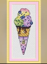 Blackcurrent and Lime Ice Cream Ornament by Alla Erokhova