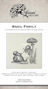 Ajisai Press - Blackwork - Snail Family by Valentina Sardu