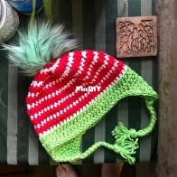 Carroway Crochet - Pam Carr - Christmas Ear Flap Hat