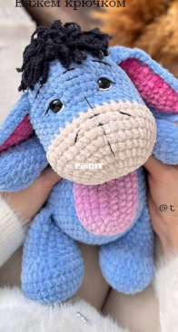 Patterns Fly Teddy knitted - Easy crochet Love - Daria Kiseleva - Eeyore - Russian