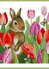 Bunny and Blooms by Lesley Teare from Cross Stitch Gold 122
