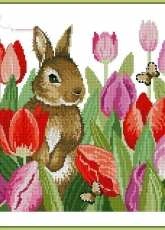Bunny and Blooms by Lesley Teare from Cross Stitch Gold 122