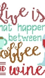 Sanqunetti Design - Cross Stitch Wonders - life is like coffee  XSD