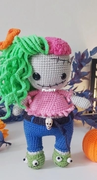 Lubava Crochet Pattern - Lyubov Kholkina - Zombie girl and pumpkin