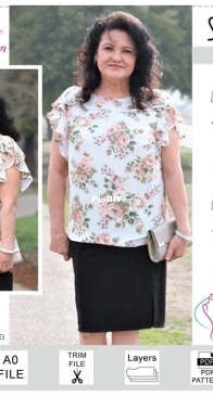 Designer Stitch - DS0118 - Synthia Ruffle Top - Sizes 1-11