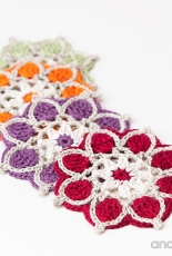 Anabelia Craft Design - Motif 1-2017 Square and Winter Flowers coasters