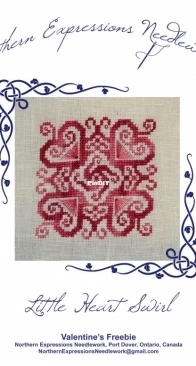 Northern Expressions Needlework - Little Heart Swirl -  Valentines Freebie
