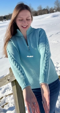 Polar Braids Quarter Zip by Mary Gannon - marymadethat
