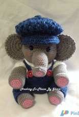 Hooking To Please by Gloria - Gloria Sustaita -Baby Boy Elephant Doll