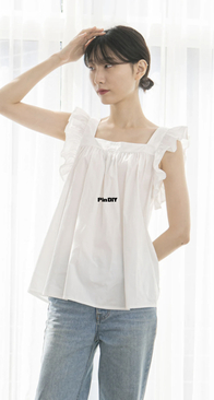 Millie Top - DIY Ruffle Strap Button-Up Top - Fashion Wanderer - Soonjoo - English