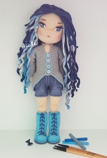 My new doll in blue and grey