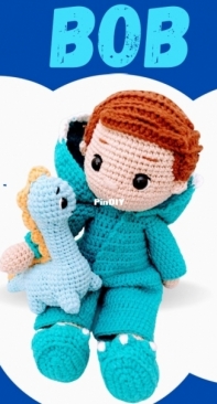 Meu Atelie Croche - Priscila de Oliveira - Davi and mini Dinosaur Bob - Davi e Bob - Portuguese