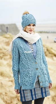 Stylecraft 9554 - Cardigan, Snood and Hat - English