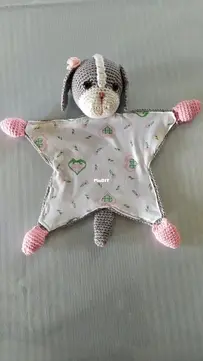 Crocheted dog baby lovey