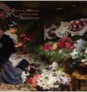 HAEVB 101 A Flower Seller Making Her Bouquets - Victor Gilbert