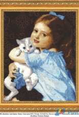 Zolotoe Runo CHM-004 - Girl with a Kitten