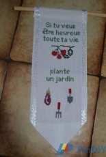 bannière brodée "jardin"