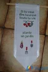 bannière brodée "jardin"