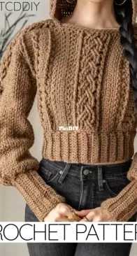TCDDIY - TeeCe - Baloon Sleeve Cable Stitch Hoodie