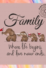 Family of 4 Elephants by Margarita Shelikhova