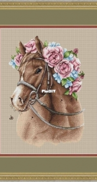 Horse in flowers by Jeanne Dick XSD