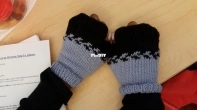 Simple Bi-Color Mitts by Cathy Dages-Free
