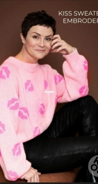 Kiss Sweater Embrodery by Pia Bojer Larsen - Kaos Yarn - Free