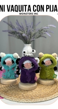 Flor de Papa - arimerlg - Ari Mer - Mini Cow with Pijamas Monsters Inc - Mini Vaquitas con Pijama Monsters Inc - Spanish