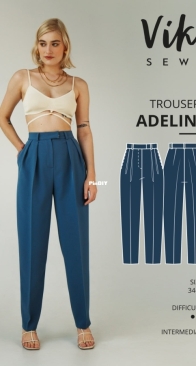 Viki Sews - Adeline Trousers - Брюки Аделина - Sizes 34-52 - English, Russian