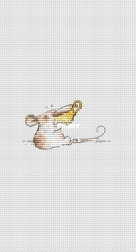 SVStitch - Naughty Mice - Tea Time - Yellow Cup by Svetlana Nemiritskaya
