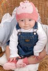 Red Heart Yarn - Michele Wilcox - LC2432 Bunny Hat and Booties -Dutch- Free