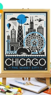 Awesome Pattern Studio - CS3004-2 - Chicago Illinois USA Decorative Silhouette City XSD