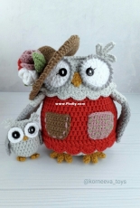 Nellagolds Crocheting - Martina Luzova - Owl Mom with Baby - Russian - Free