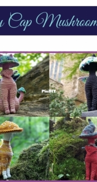 Mushroom Fables Crochet - Tara Wijegunawardana - Kitty Cap Mushroom Fae