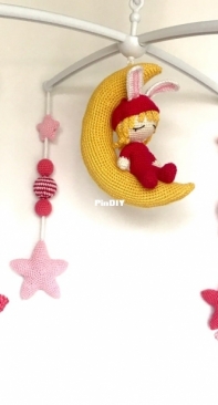 Ludasamigurumi - Ljuda Luda Lisnizkaja - Moon and Stars Mobile  - Móbile de Lua e Estrelas - Portuguese - Translated