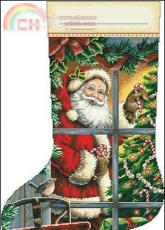 Dimensions - The Gold Collection 8778 Candy Cane Santa Stocking XSD
