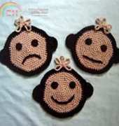 JT creations - Tatiana Jitnikova - Monkey Potholders Set