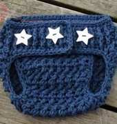 Stars and Stripes Diaper Cover by Crochet by Jennifer