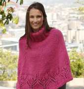 DROPS Design-140-21-Raspberry Treasure Poncho-Free