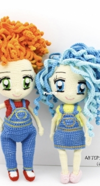 Olya Usolya Amigurumi - Olya Usoltseva - 2 in 1 Doll Naomi Clothes set Jeans Outfit - Russian