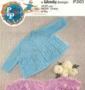 Peter Pan: No. P301 Knit Matinee Baby Coats [chest sizes 41-51cm]