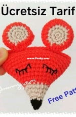 Mommygurumi - Elif Ebrar - Fox Brooch - Turkish - Free
