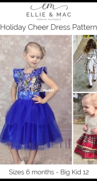 Ellie and Mac - Holiday Cheer Dress - Sizes 6 Months - 12 Years