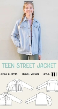 Tadah Patterns - TP2207 - Teens Street Jacket - Sizes 8-14