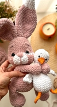 Toys Metlina Elena - Elena Metlina - Елена Метлина - Plush Bunny - Зайчик с гусем - Russian