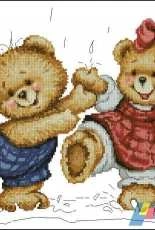 HP8392 Rainy Teddy Bears From Dein Kreuzstich Magazin 2016-2