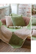 Yarnspirations - Lisa Gentry - Vortex Afghan and Pillows - Free