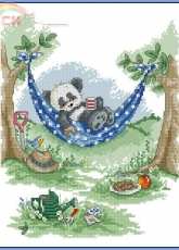 Panda - Sit Back and Relax by Gill Cooper from The World of Cross Stitching TWOCS 232 XSD