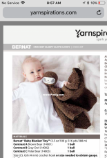 Yarnspirations- Bernat Design Studio - Crochet sleepy sloth Lovey - Free